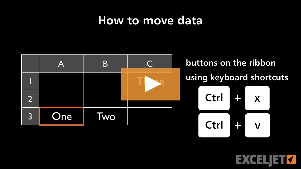 How to move data in Excel
