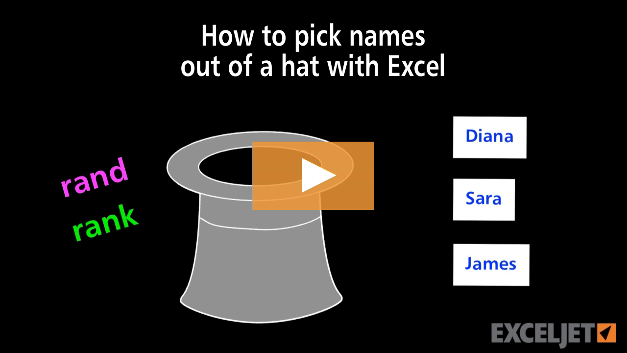 How to pick names out of a hat with Excel