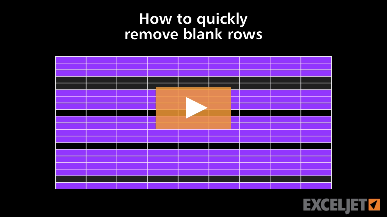 How to quickly remove blank rows