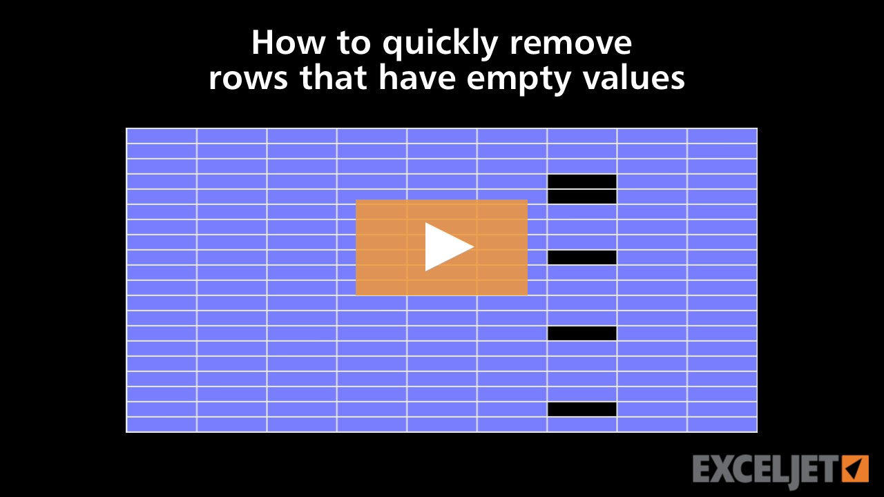 How to quickly remove rows that have empty values