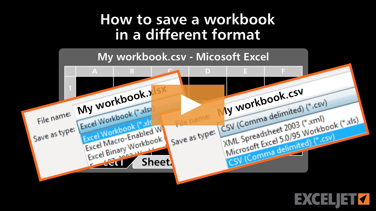 How to save a workbook in a different format