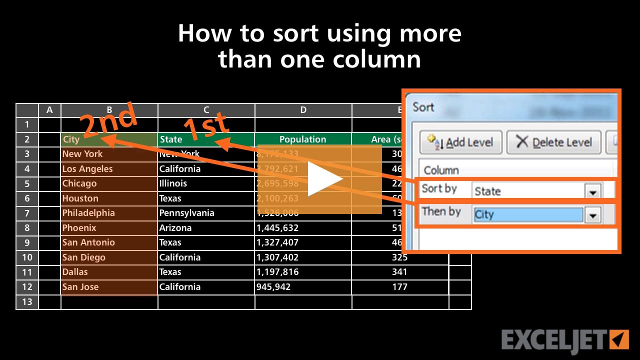 How to sort using more than one column