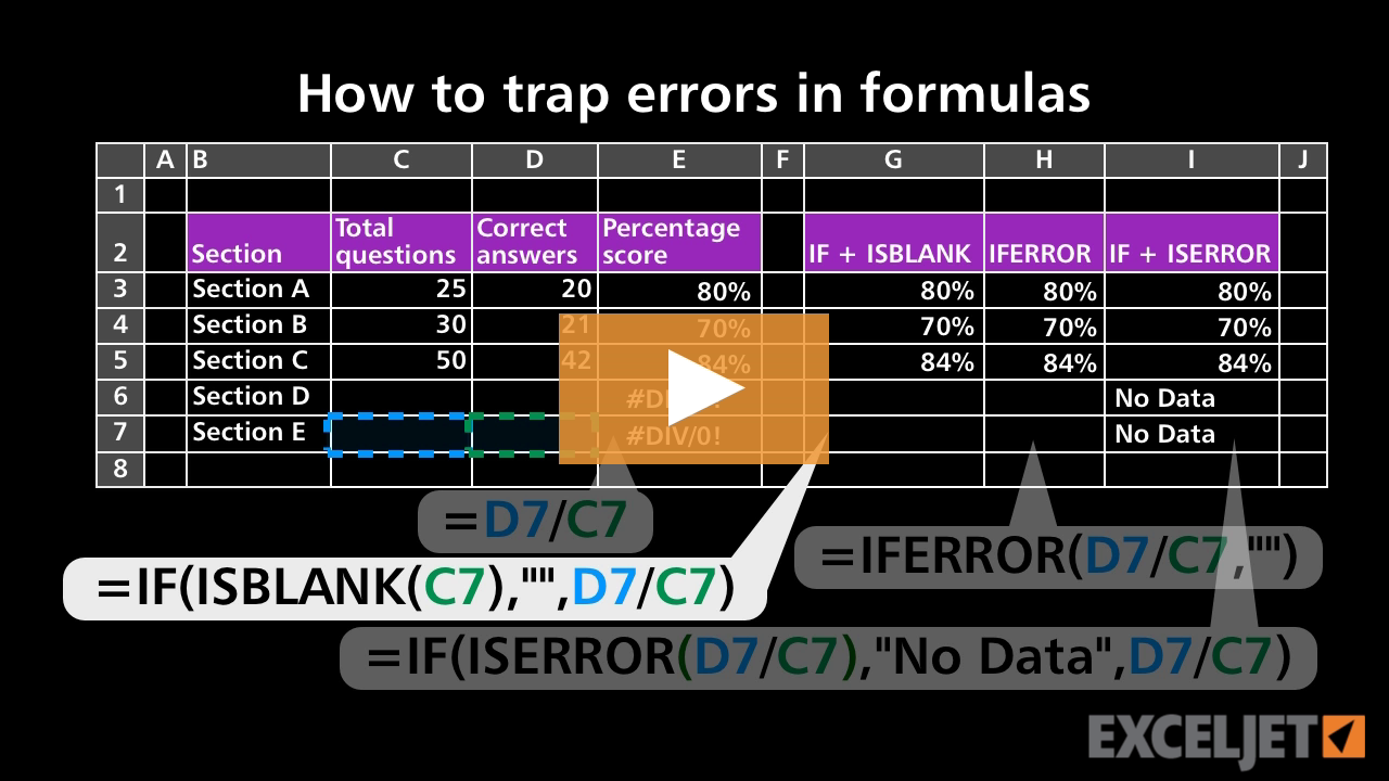 How to trap errors in formulas