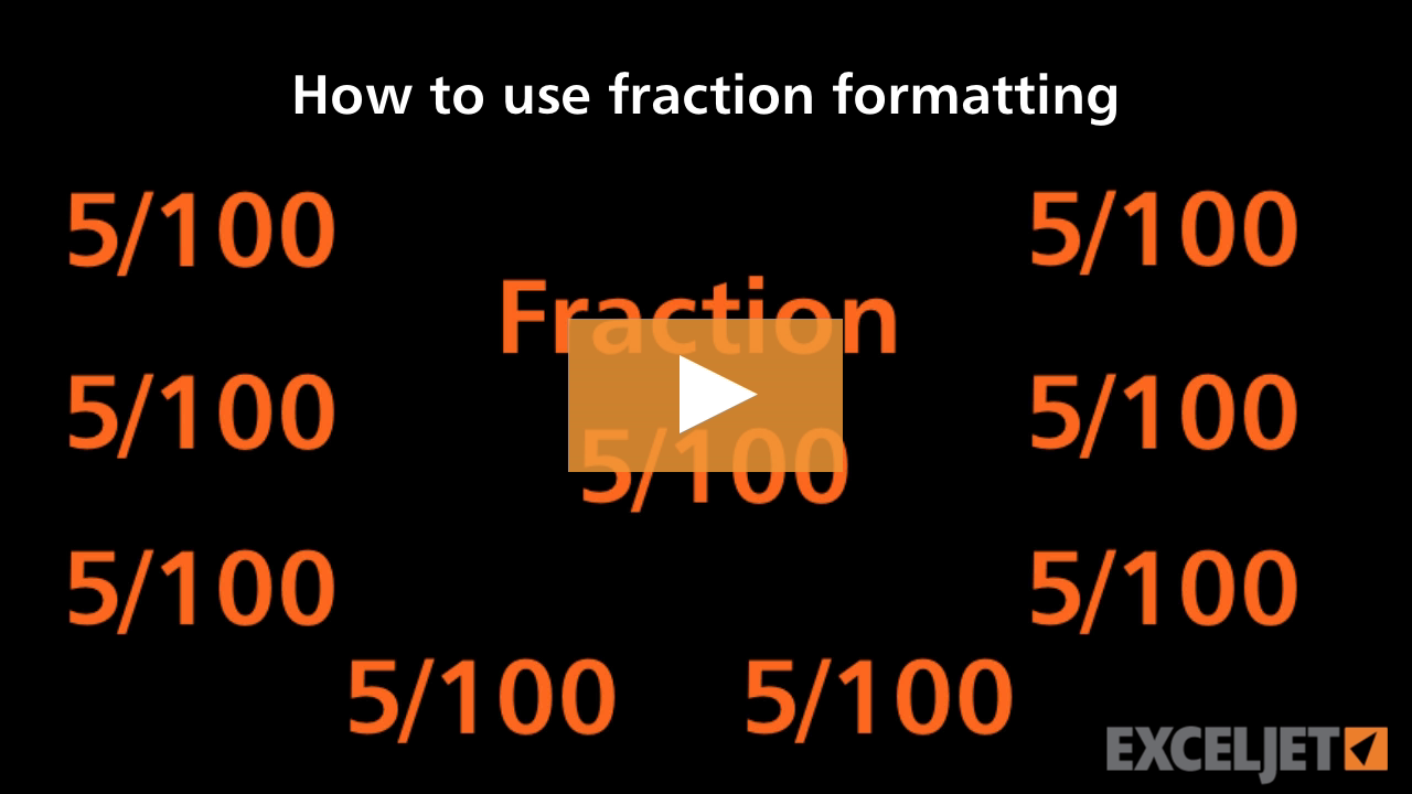 How to use fraction formatting in Excel