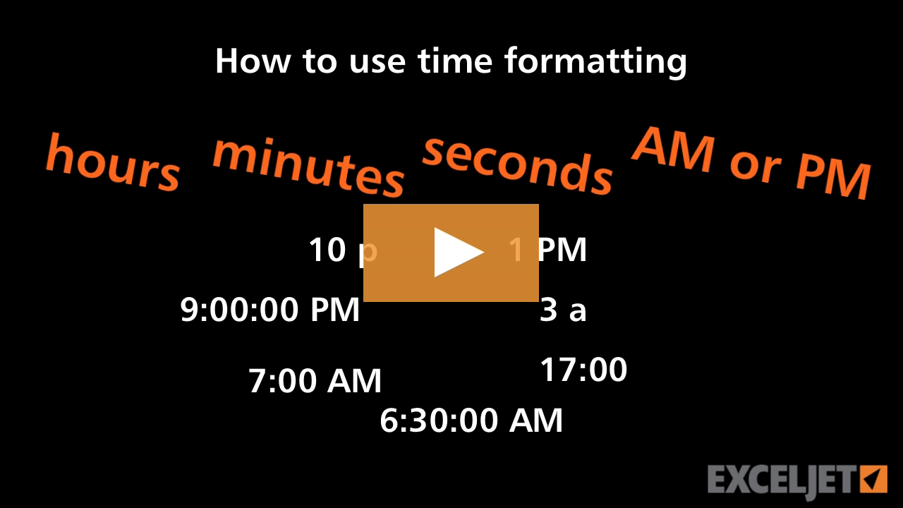 How to use time formatting in Excel