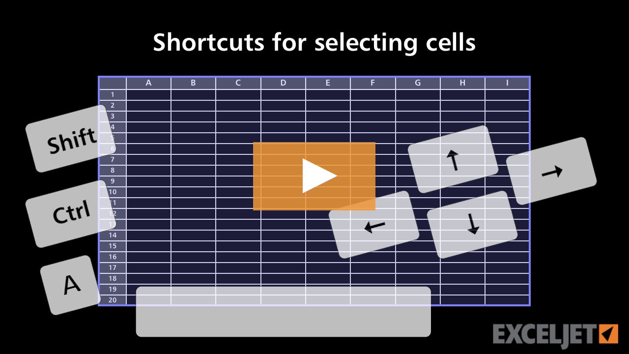 Shortcuts for selecting cells in Excel