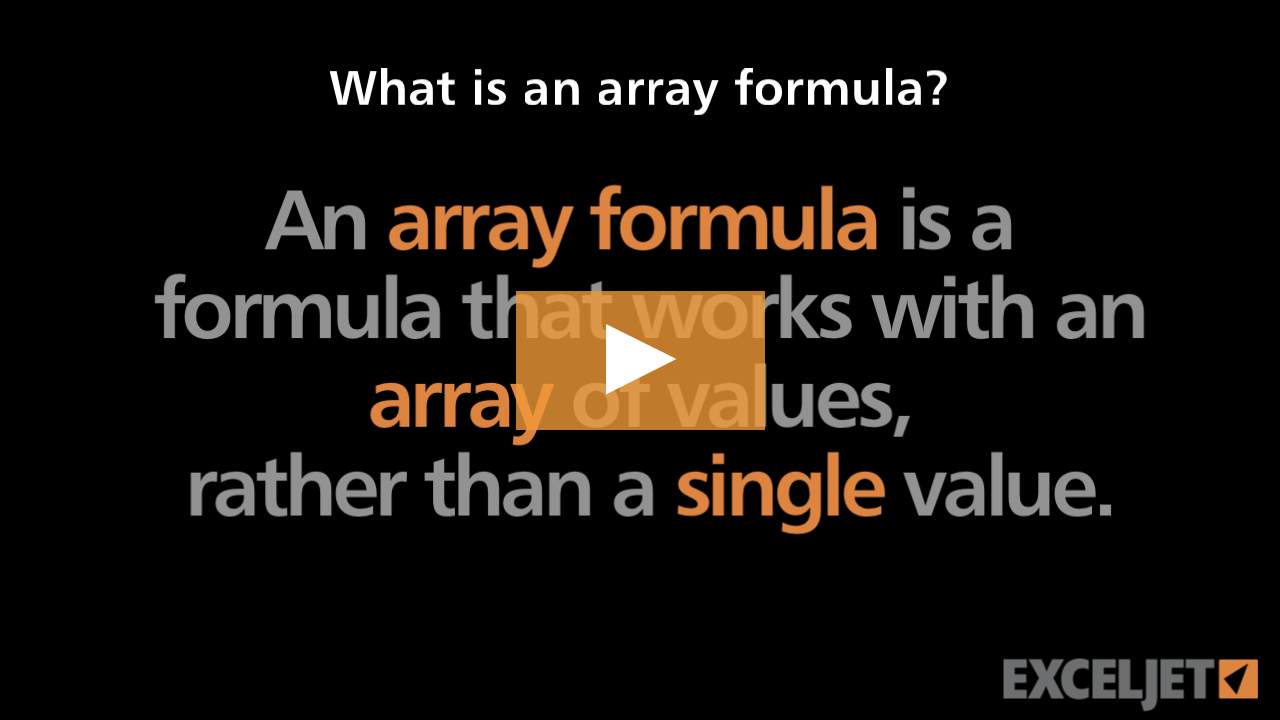 What is an array formula?