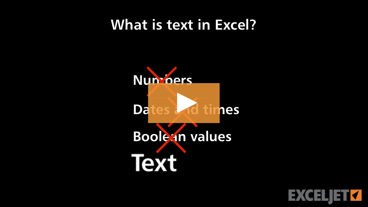 What is text in Excel